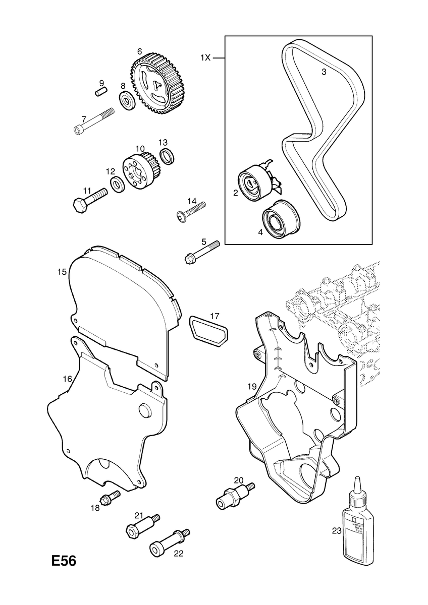 Genuine Z20LET Z20LEH Z20LEL Lower Timing Cover 55353702 Evotec