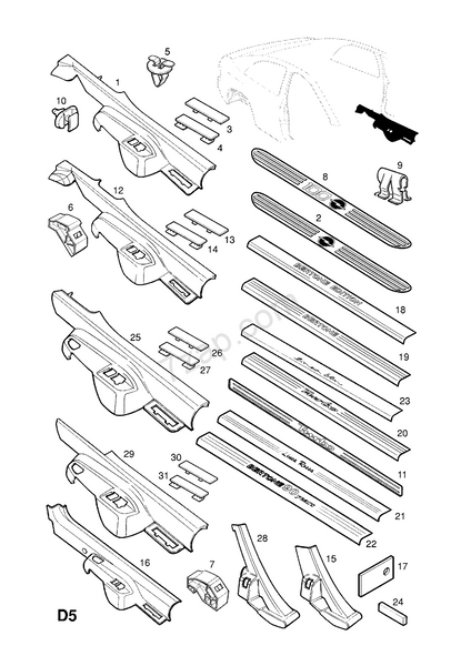 Genuine Bertone Edition RH Door Sill Trim - 9196619