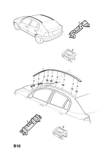 Vauxhall astra roof online rail trim
