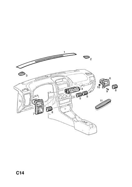 Genuine Black Astra G Windscreen Defroster Moulding