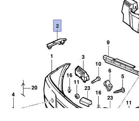 Genuine Front Astra G/Mk4 Genuine Bumper Guide - 90559500 90559499