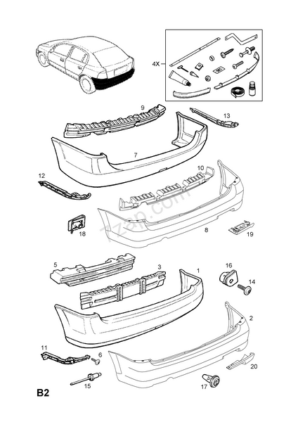 Genuine Astra G Rear Bumper Support - Estate - 90559531/90559530